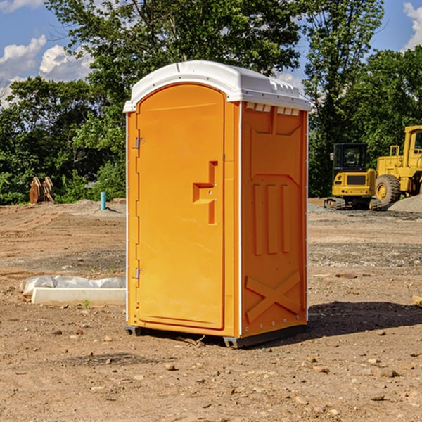 can i customize the exterior of the porta potties with my event logo or branding in Russellville IL